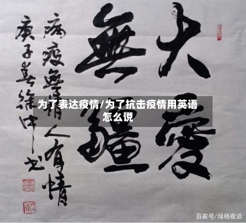 为了表达疫情/为了抗击疫情用英语怎么说