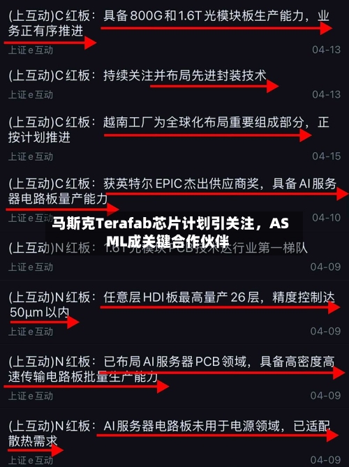 马斯克Terafab芯片计划引关注，ASML成关键合作伙伴-第3张图片