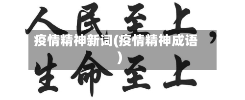 疫情精神新词(疫情精神成语)