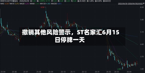 撤销其他风险警示，ST名家汇6月15日停牌一天-第3张图片