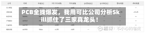 PCB全线爆发，我用可比公司分析Skill抓住了三家真龙头！-第3张图片