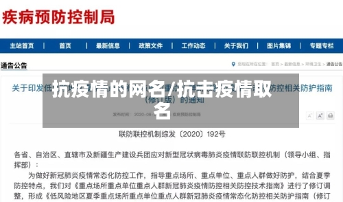 抗疫情的网名/抗击疫情取名-第3张图片