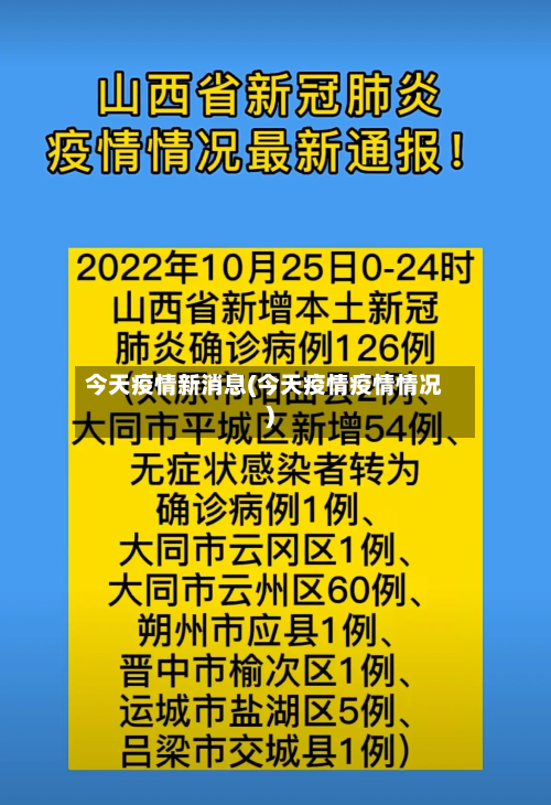 今天疫情新消息(今天疫情疫情情况)