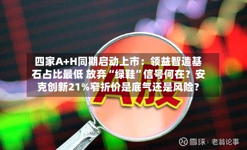 四家A+H同期启动上市：领益智造基石占比最低 放弃“绿鞋”信号何在？安克创新21%窄折价是底气还是风险？-第2张图片