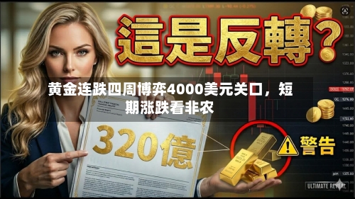 黄金连跌四周博弈4000美元关口	，短期涨跌看非农-第3张图片