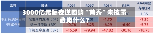 3000亿元隔夜逆回购“首秀”未披露费用，为什么？
