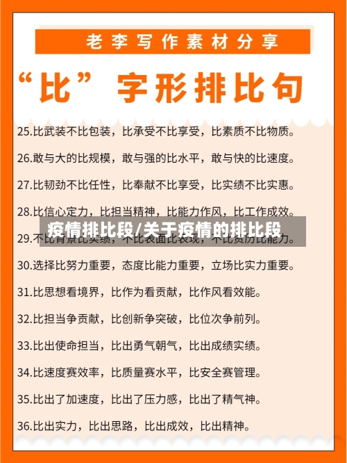 疫情排比段/关于疫情的排比段
