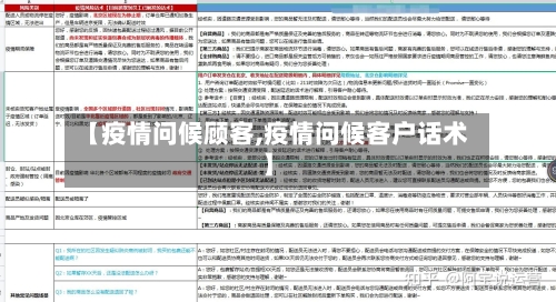 【疫情问候顾客,疫情问候客户话术】