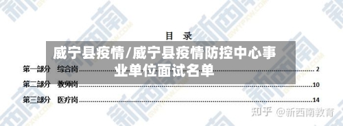 威宁县疫情/威宁县疫情防控中心事业单位面试名单