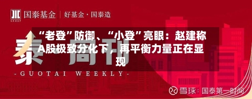 “老登”防御、“小登”亮眼：赵建称A股极致分化下，再平衡力量正在显现-第3张图片