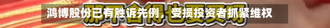 鸿博股份已有胜诉先例	，受损投资者抓紧维权-第3张图片