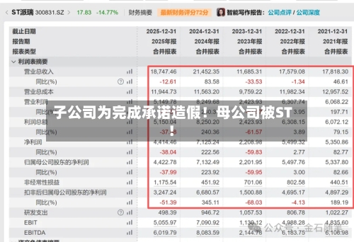 子公司为完成承诺造假！母公司被ST！-第3张图片