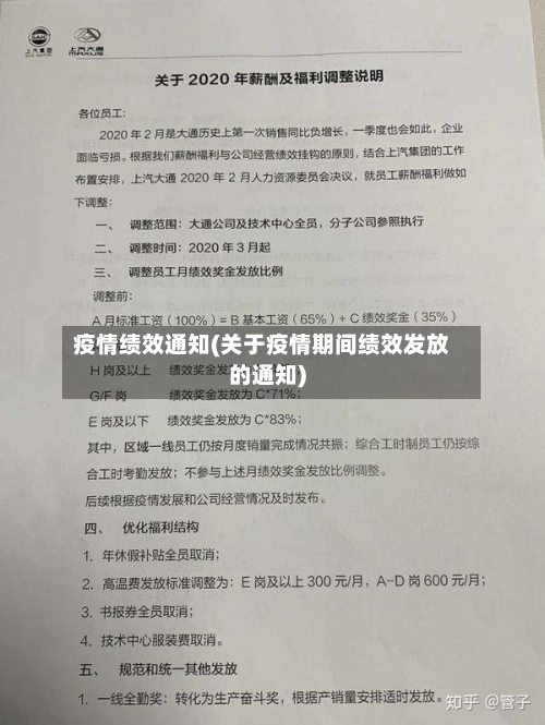 疫情绩效通知(关于疫情期间绩效发放的通知)