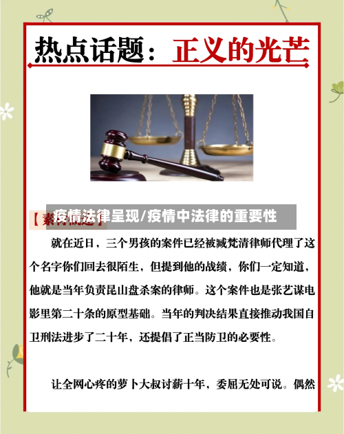 疫情法律呈现/疫情中法律的重要性