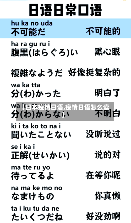 【日本疫情日语,疫情日语怎么读】-第2张图片