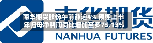 南华期货股份午前涨逾4% 预期上半年归母净利润同比增加至多75.13%