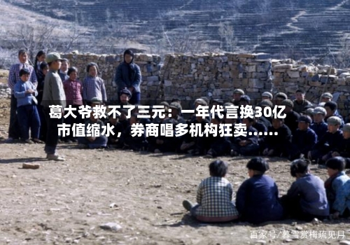 葛大爷救不了三元：一年代言换30亿市值缩水，券商唱多机构狂卖……-第3张图片