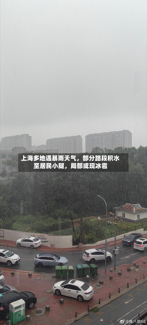 上海多地遇暴雨天气，部分路段积水至居民小腿	，局部或现冰雹-第2张图片