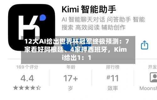 12大AI给出世界杯冠军终极预测：7家看好阿根廷、4家押西班牙，Kimi给出1：1-第3张图片