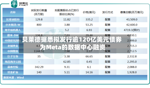 贝莱德据悉拟发行逾120亿美元债券 为Meta的数据中心融资