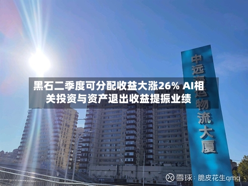 黑石二季度可分配收益大涨26% AI相关投资与资产退出收益提振业绩-第3张图片