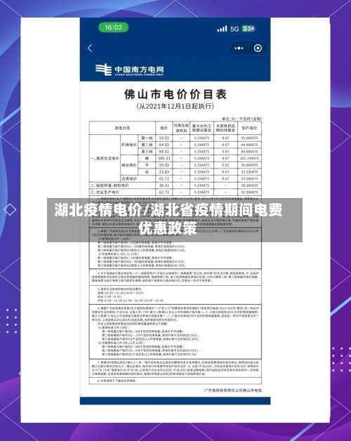 湖北疫情电价/湖北省疫情期间电费优惠政策