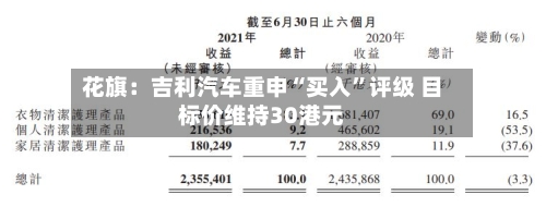 花旗：吉利汽车重申“买入”评级 目标价维持30港元-第2张图片