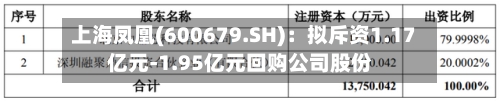 上海凤凰(600679.SH)：拟斥资1.17亿元-1.95亿元回购公司股份-第2张图片