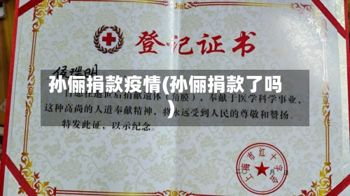 孙俪捐款疫情(孙俪捐款了吗)