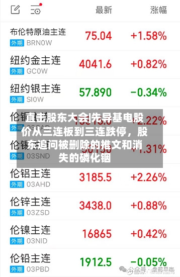 直击股东大会|先导基电股价从三连板到三连跌停	，股东追问被删除的推文和消失的磷化铟-第2张图片