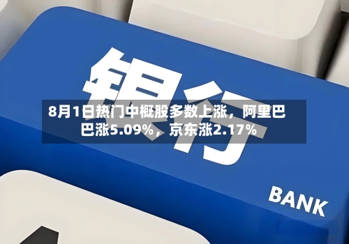 8月1日热门中概股多数上涨，阿里巴巴涨5.09%，京东涨2.17%
