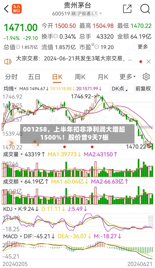 001258	，上半年扣非净利润大增超1500%！股价曾9天7板-第2张图片