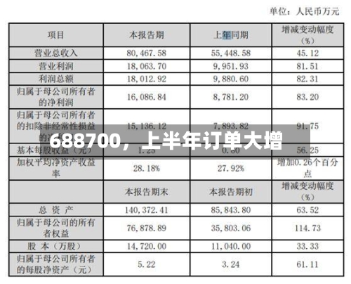 688700，上半年订单大增-第2张图片