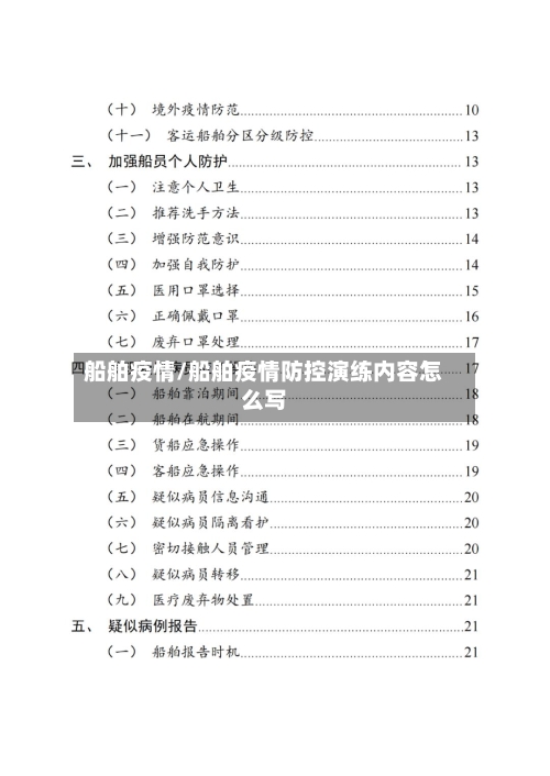 船舶疫情/船舶疫情防控演练内容怎么写