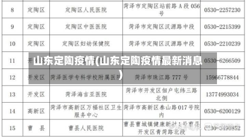 山东定陶疫情(山东定陶疫情最新消息)
