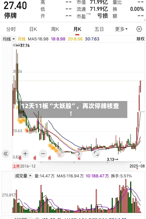 12天11板“大妖股”，再次停牌核查！