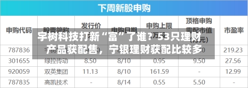 宇树科技打新“富”了谁？53只理财产品获配售	，宁银理财获配比较多-第3张图片