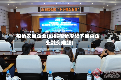 疫情农民企业(纾解疫情形势下民营企业融资难题)