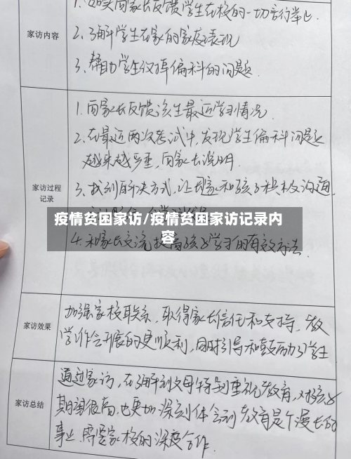 疫情贫困家访/疫情贫困家访记录内容