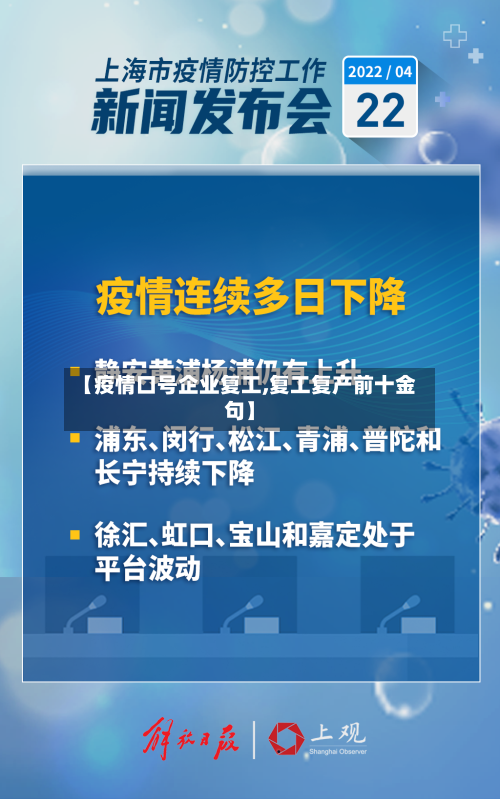 【疫情口号企业复工,复工复产前十金句】
