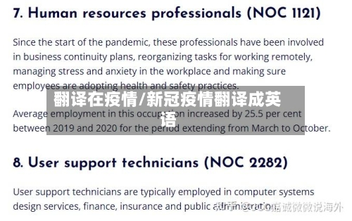 翻译在疫情/新冠疫情翻译成英语