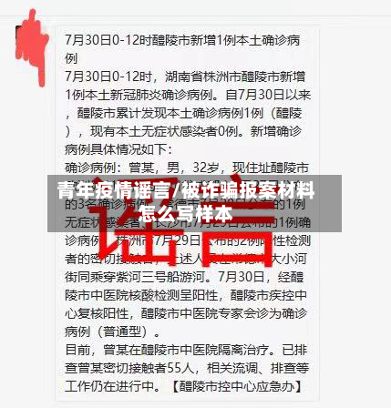 青年疫情谣言/被诈骗报案材料怎么写样本