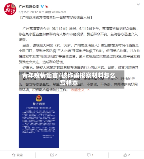 青年疫情谣言/被诈骗报案材料怎么写样本-第3张图片