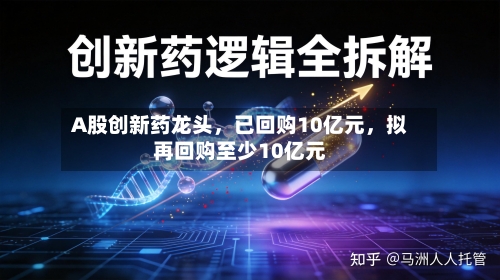 A股创新药龙头，已回购10亿元，拟再回购至少10亿元