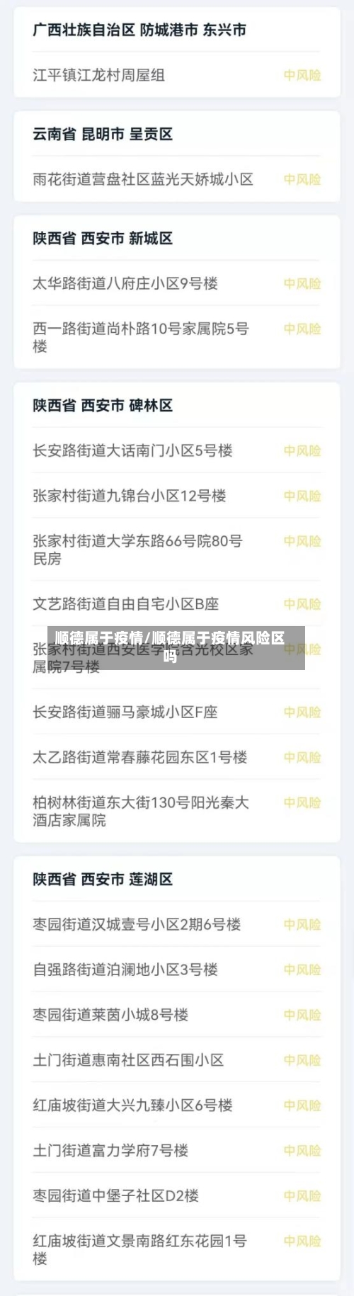 顺德属于疫情/顺德属于疫情风险区吗