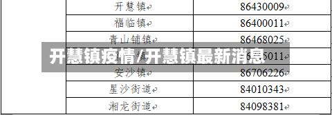 开慧镇疫情/开慧镇最新消息