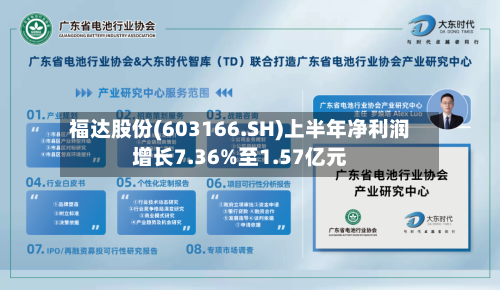 福达股份(603166.SH)上半年净利润增长7.36%至1.57亿元-第2张图片