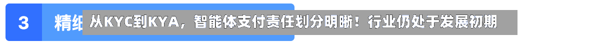 从KYC到KYA，智能体支付责任划分明晰！行业仍处于发展初期