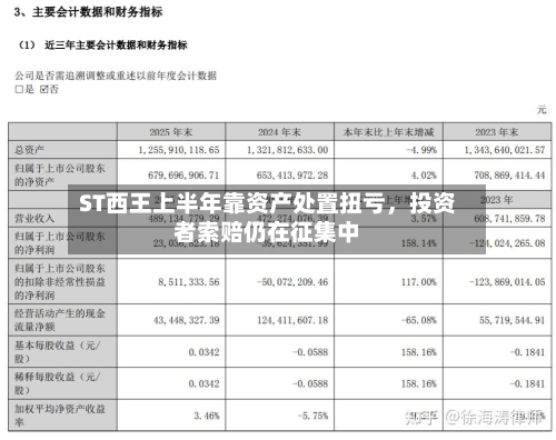 ST西王上半年靠资产处置扭亏	，投资者索赔仍在征集中-第3张图片