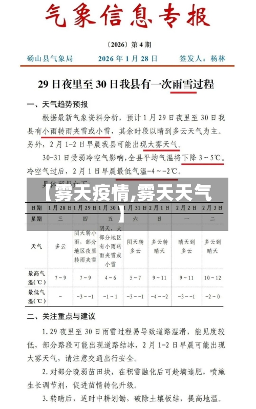 【雾天疫情,雾天天气】